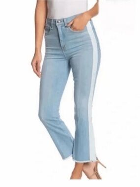 Veronica Beard / Carly 11” kick flare/ light washed cropped  raw hem!